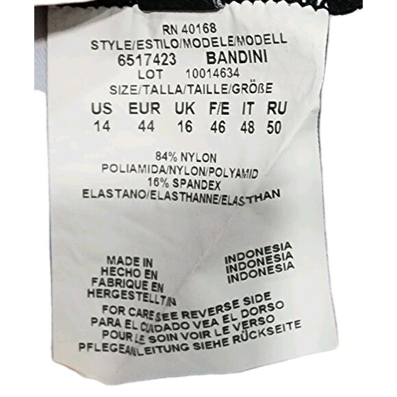 Miraclesuit Women's Blue Chevron Marrakech Underwire Bandini Top w/ Strap sz 14 - Picture 6 of 9